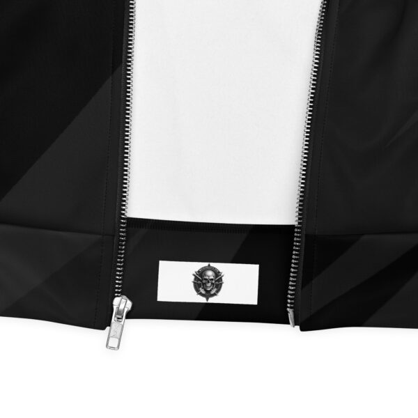 Unisex Bomberjacke “Metaloutfits Logo” Nahaufnahme mit Logo von Metaloutfits