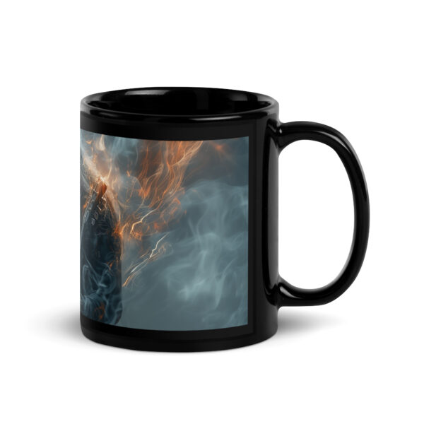 Glänzende schwarze Tasse "Metal" m it einem Metalaufdruck der rockt! Rechte Seite