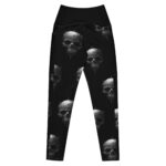 V-Bund-Leggings mit Taschen "Metalskull" von hinten