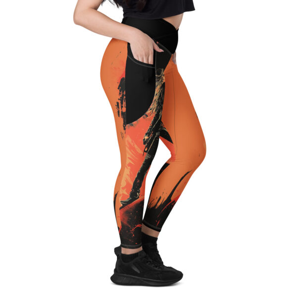 V-Bund-Leggings mit Taschen "Rocker" durchgehend Bedruckt mit Taschen