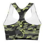 Recycelter Longline-Sport-BH "Militär" von hinten