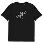 Unisex Bio Baumwoll T-Shirt "Drummer" von vorne mit Stickerei