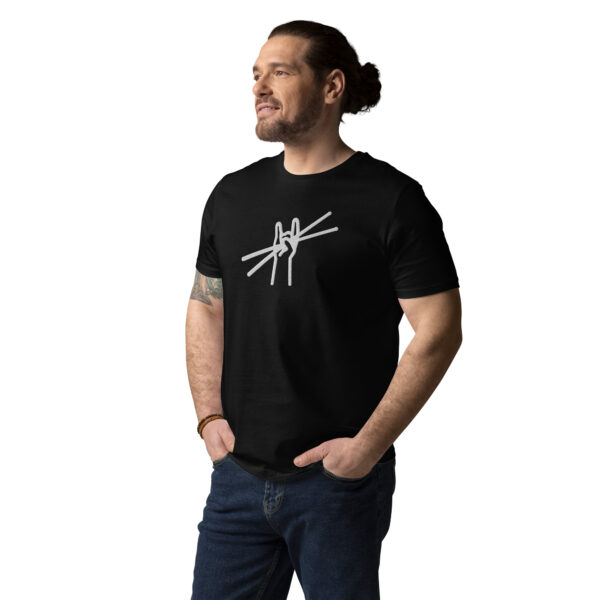 Unisex Bio Baumwoll T-Shirt "Drummer" von vorne mit Mann