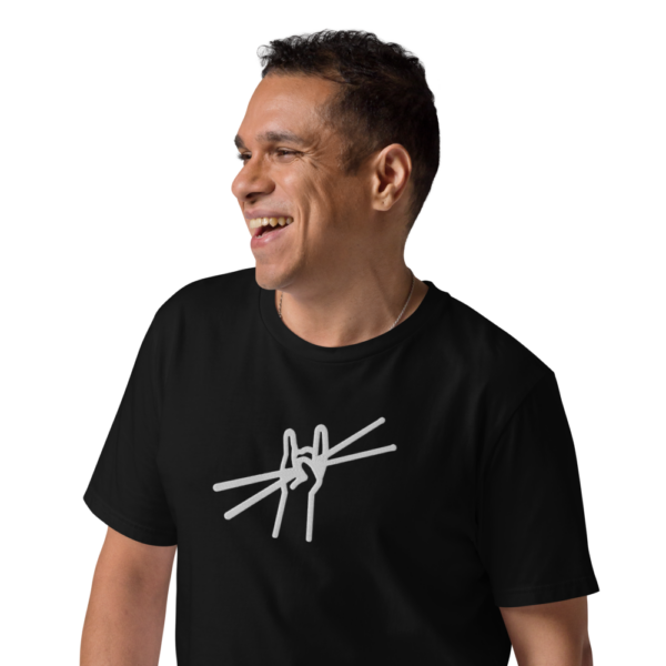 Unisex Bio Baumwoll T-Shirt "Drummer" von vorne mit Mann